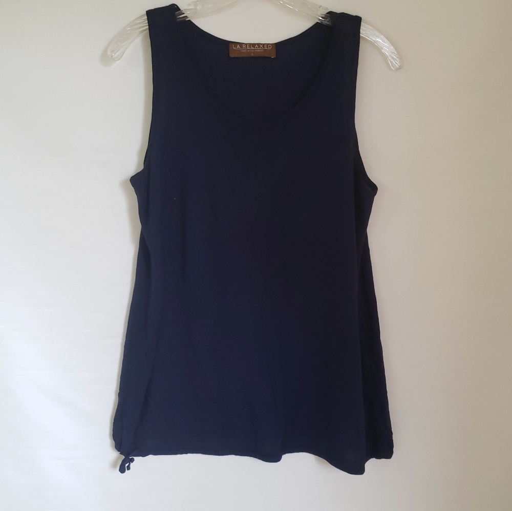 L.A. Connection Modal Navy Sleeveless Tank Top Women's Small